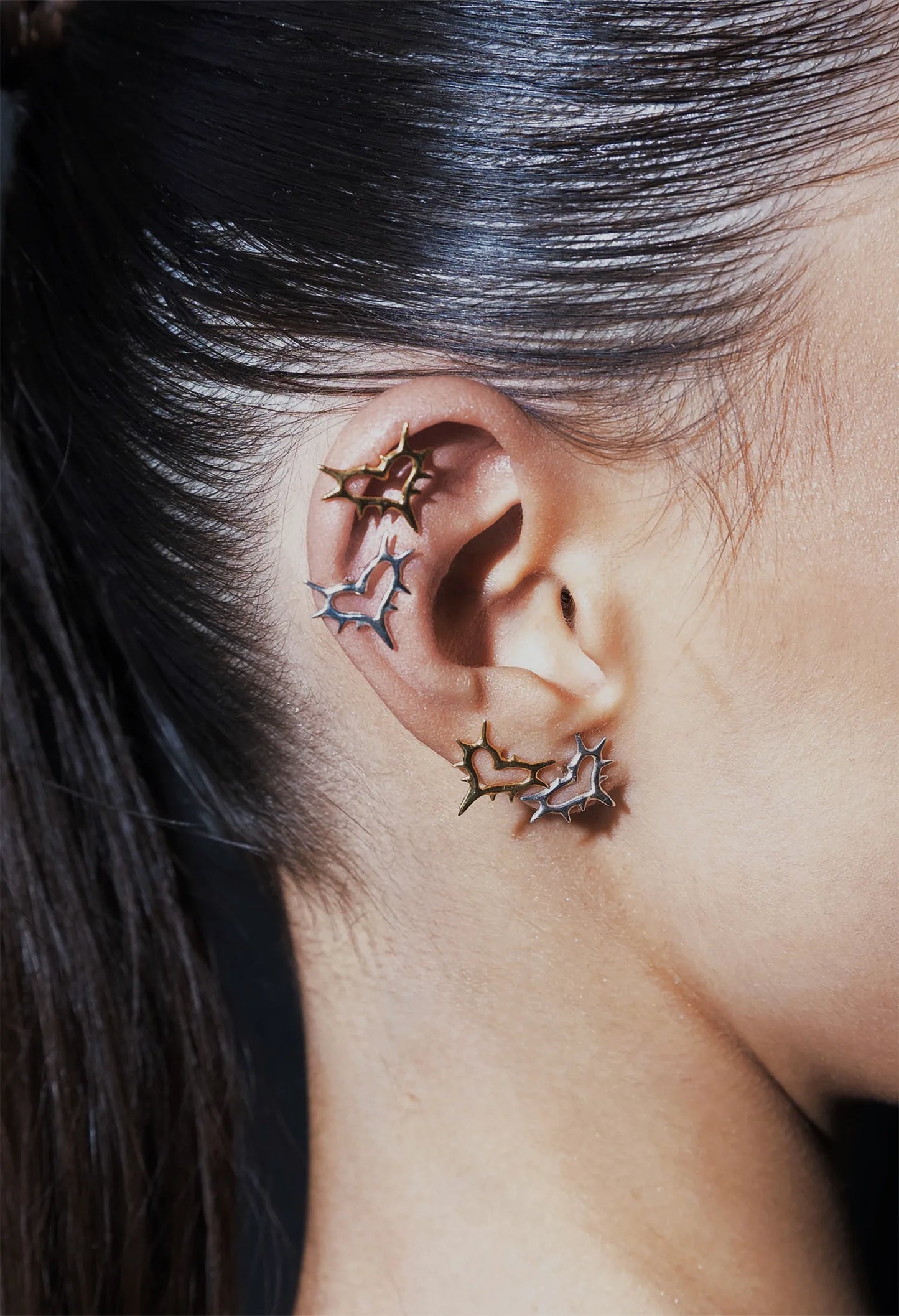 CUORE SPIKED EARRINGS (MEDIUM)